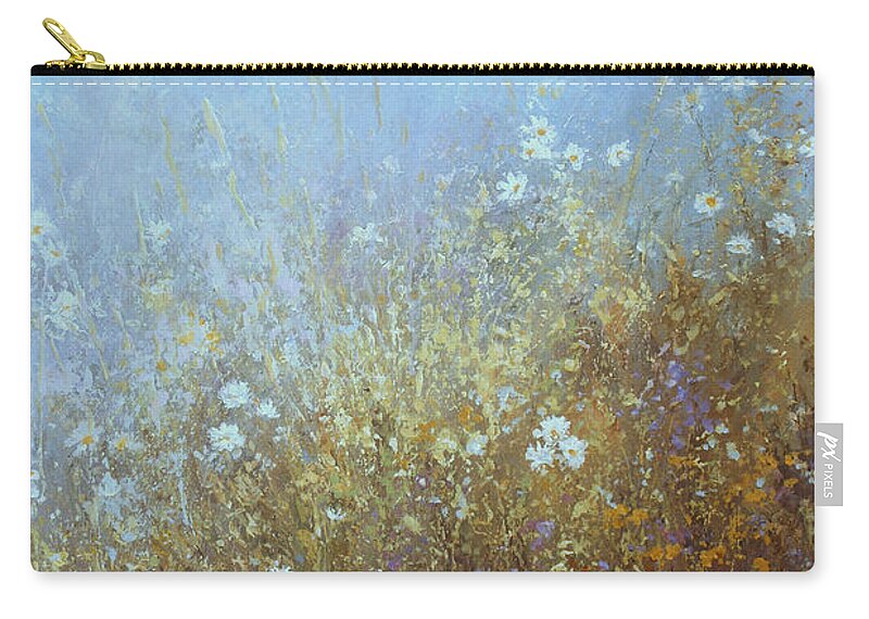 Landscape Zip Pouch featuring the painting A Place to Reflect by Valerie Travers