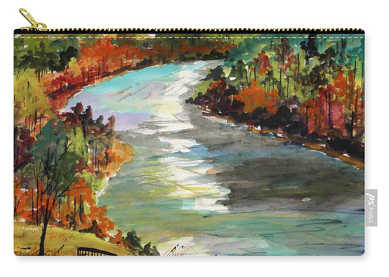Delaware River Zip Pouch featuring the painting A Private View by John Williams