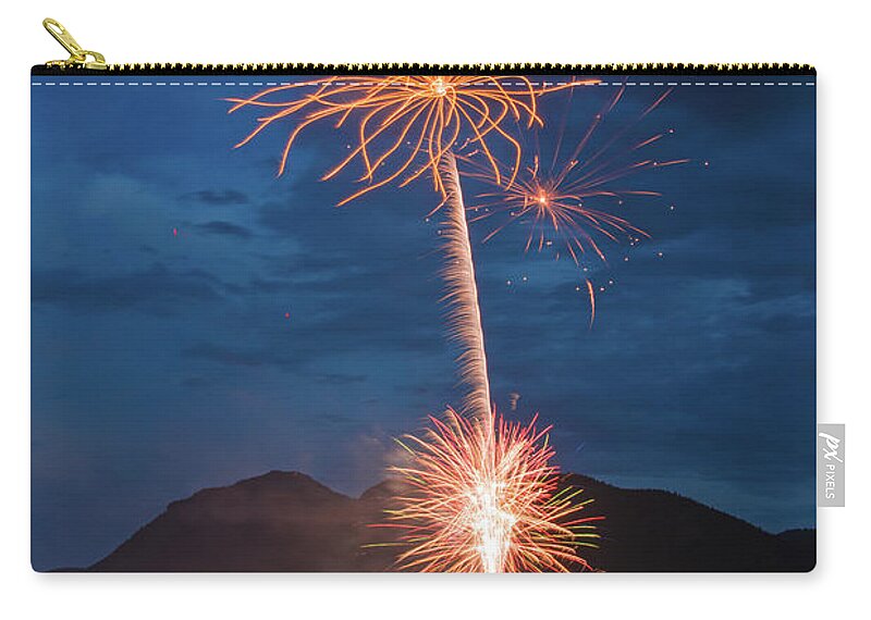 Fireworks Zip Pouch featuring the photograph A Prodigious Fulmination In Palmer Lake, Colorado by Bijan Pirnia