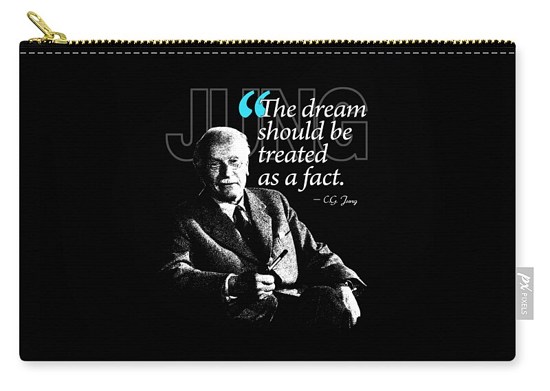 Carl Jung Zip Pouch featuring the digital art A Quote from Carl Gustav Jung Quote #29 of 50 available by Garaga Designs