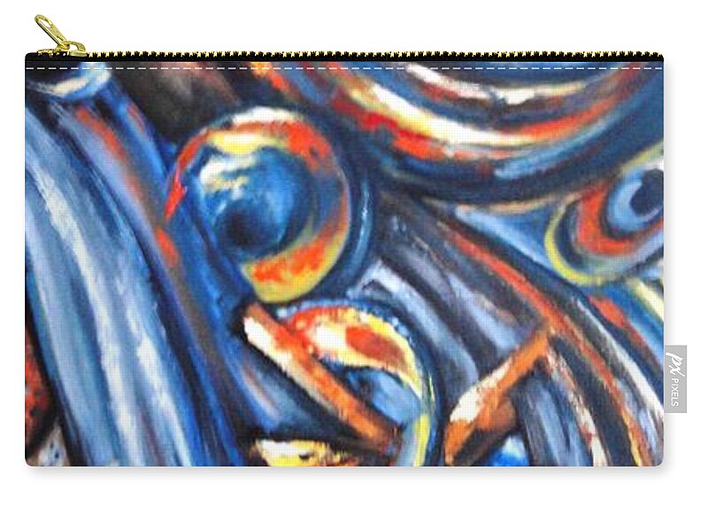 Abstract Zip Pouch featuring the painting A Ray of hope 4 by Harsh Malik