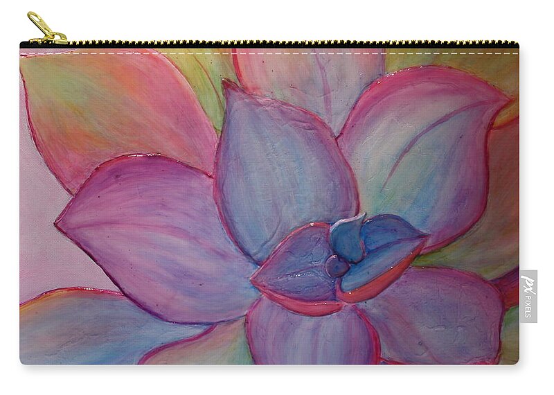 Succulent Zip Pouch featuring the painting A Reason For Being by Sandi Whetzel