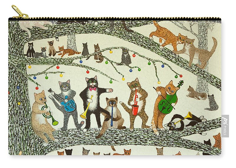 Christmas Zip Pouch featuring the painting A Resounding Success by Pat Scott