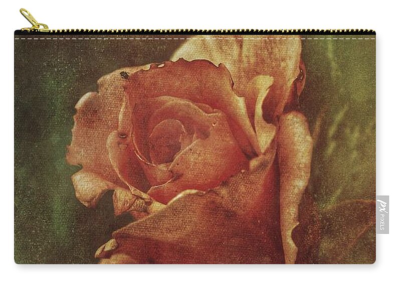 # A Rose From Long Go # Photograph# Texturer #season # Garden# Rosebush#colos#browns# Gold#green # Peach #nature#photonature # Layers # Flower # Boom# Framed # Tote Bag # Weekend Bag # Beach Towels # Canvas# Print# Poster# Battery Case # Phonecase # Duvet Cover # Shower Curtain # T Stirt # Yoga Mat # Blanket #mug#card# Metal #notebook  Zip Pouch featuring the mixed media A Rose From Long Ago by MaryLee Parker