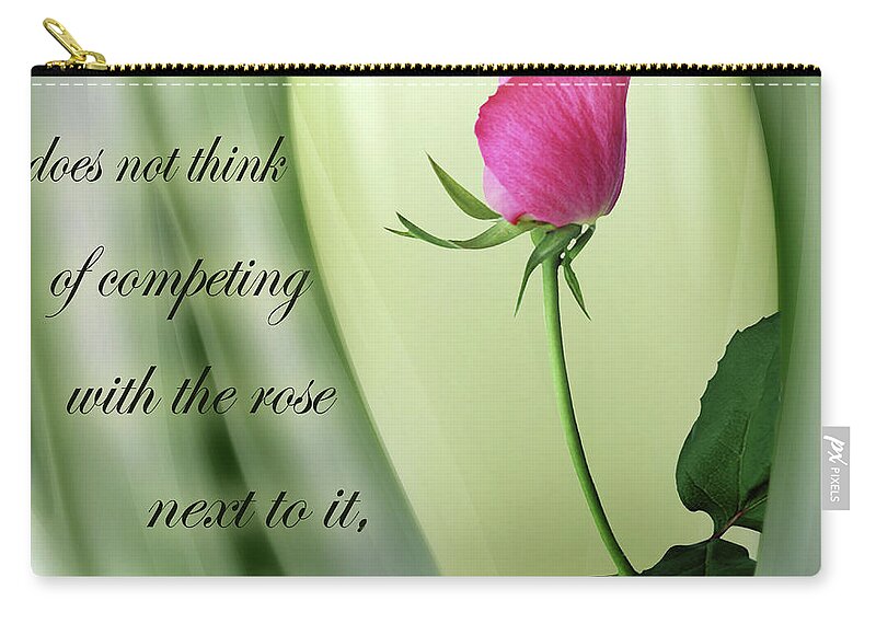 Rose Zip Pouch featuring the digital art A Rose by Nina Bradica
