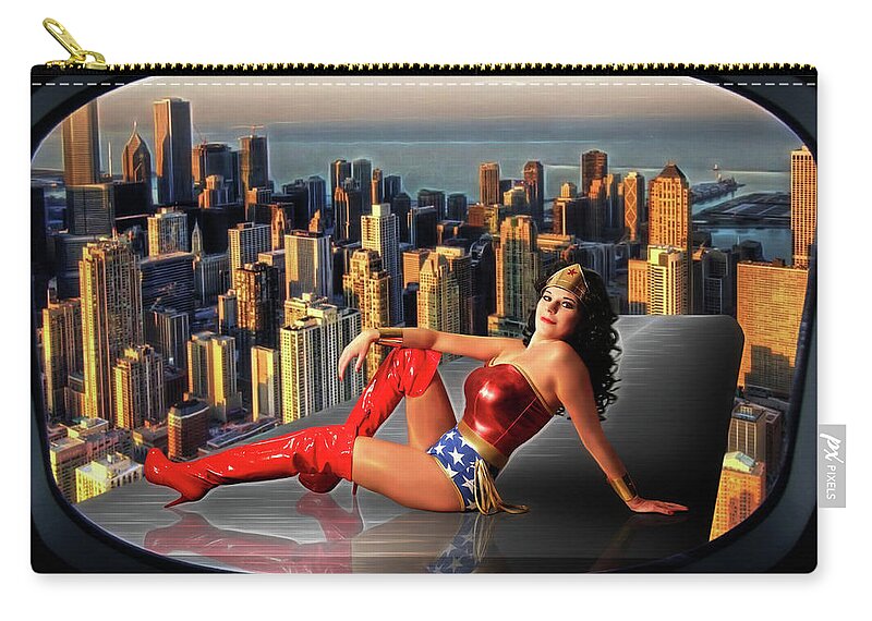 Wonder Zip Pouch featuring the photograph A Seat With A View by Jon Volden