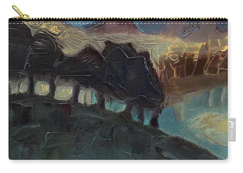 Oil Painting Zip Pouch featuring the painting A Singing Hill by Suzy Norris