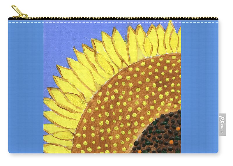 Sunflower Zip Pouch featuring the painting A Slice Of Sunflower by Deborah Boyd