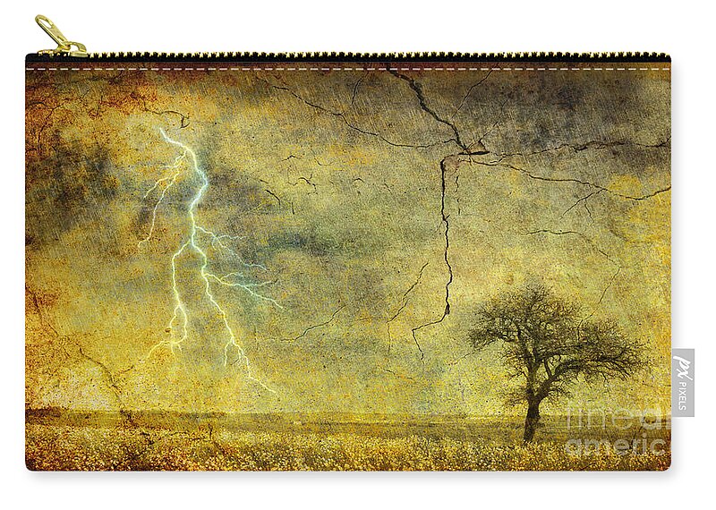 Bolt Zip Pouch featuring the photograph A stormy Spring by Silvia Ganora