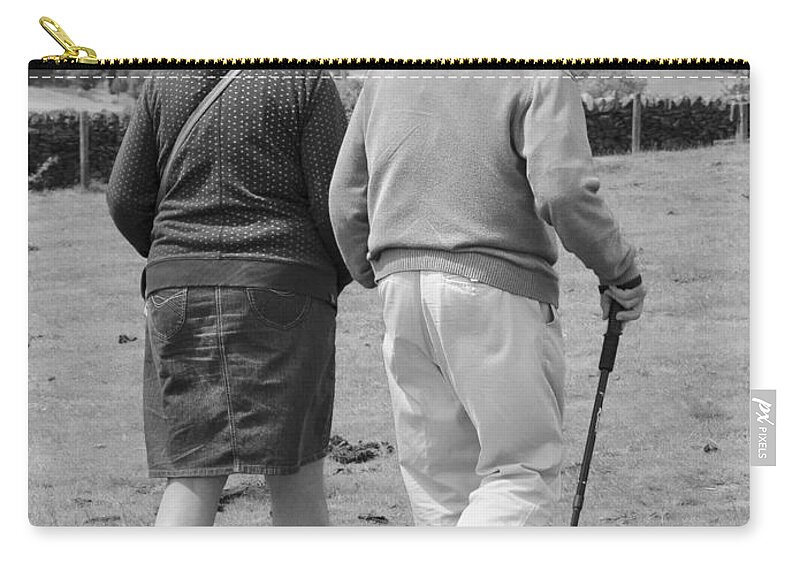 Black And White Zip Pouch featuring the photograph A Sunday Stroll In The Country by Linsey Williams
