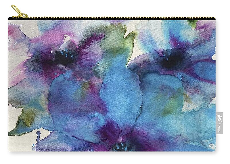Watercolor Zip Pouch featuring the painting A Time to Bloom by Tracy Male