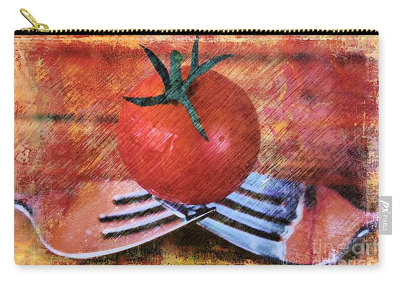 Cherry Tomato Zip Pouch featuring the photograph A Tomato Sketch by Clare Bevan