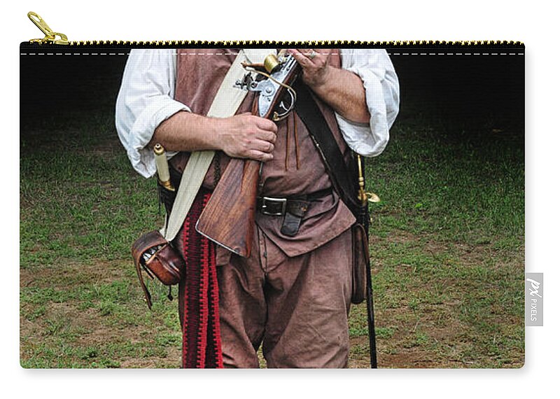 Tory Zip Pouch featuring the photograph A Tory in the American Revolution by Dave Mills