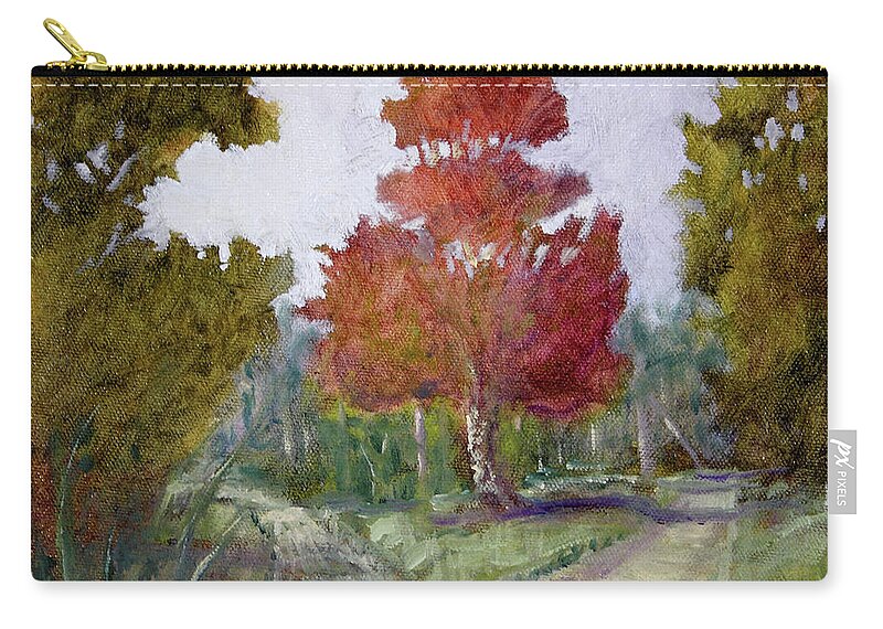 Oil Zip Pouch featuring the painting A Touch of Color by Barry Jones