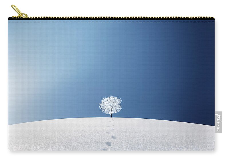Landscape Zip Pouch featuring the photograph A tree in the field by Bess Hamiti