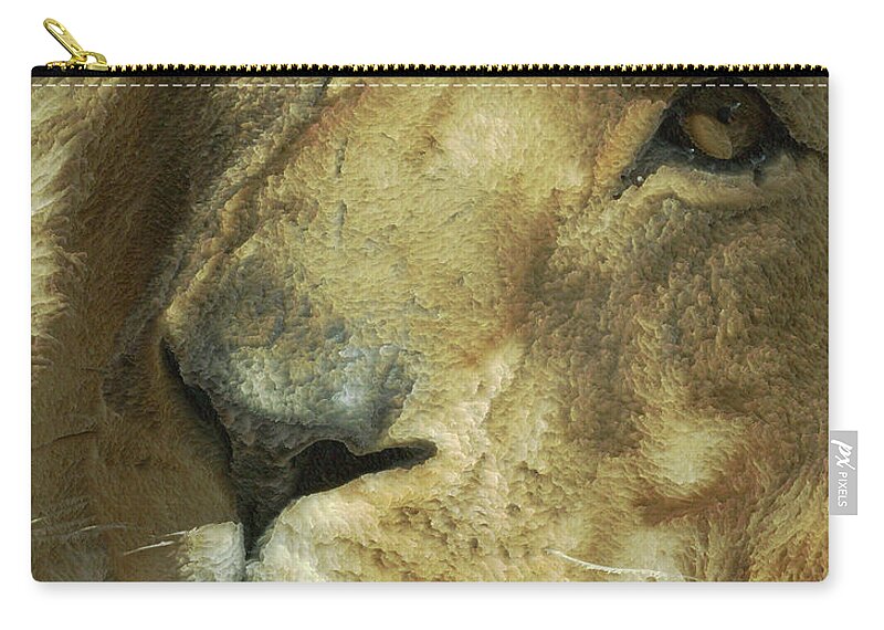 Lion Zip Pouch featuring the photograph A Tribute to Elson 3 by Ernest Echols