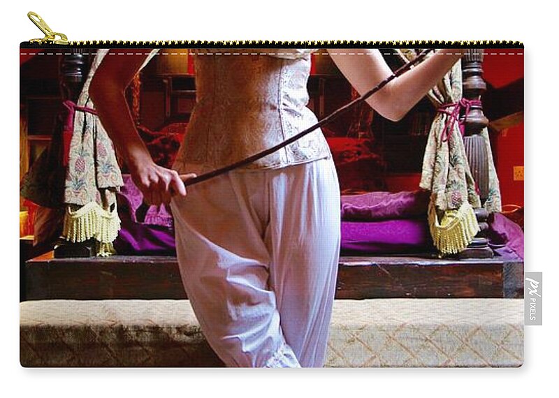 Woman Zip Pouch featuring the photograph A Victorian Domme by Asa Jones