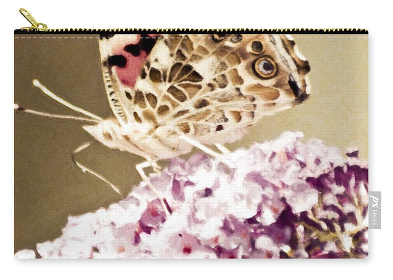 Butterfly Zip Pouch featuring the photograph A Visit From Pat by Trish Tritz