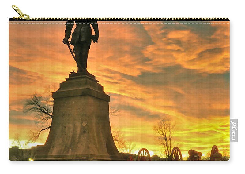 Virginia Military Institute Zip Pouch featuring the photograph A VMI Sunset by Don Mercer