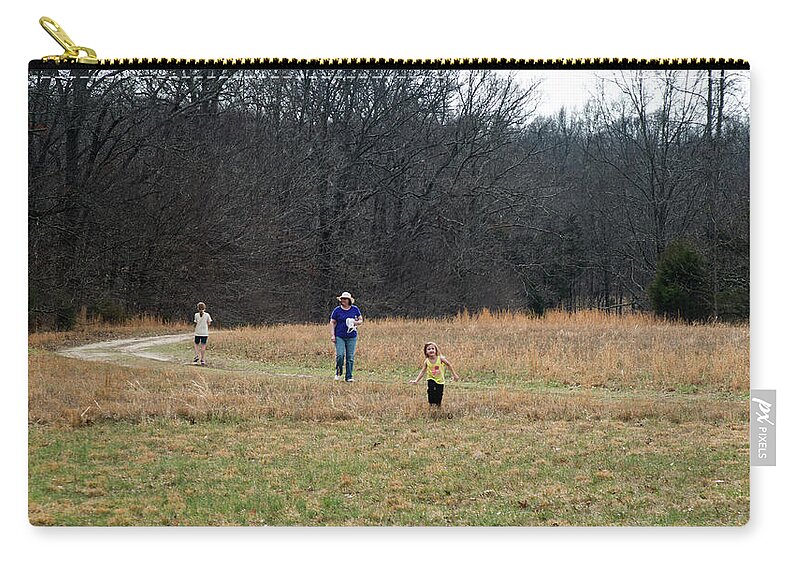 Field Zip Pouch featuring the photograph A Walk in a Field by George Taylor
