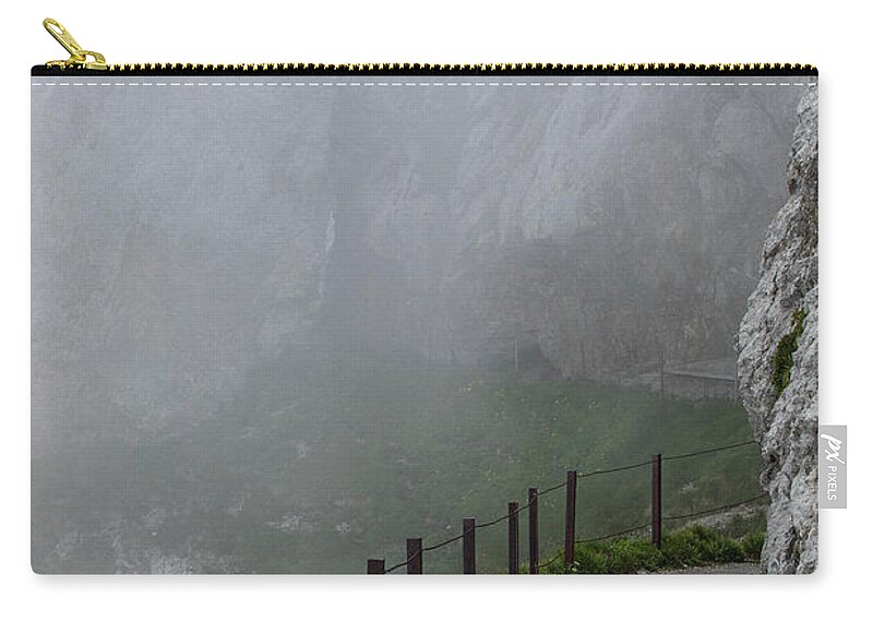 Alps Zip Pouch featuring the photograph A Walk in the Clouds by Stephen Stookey