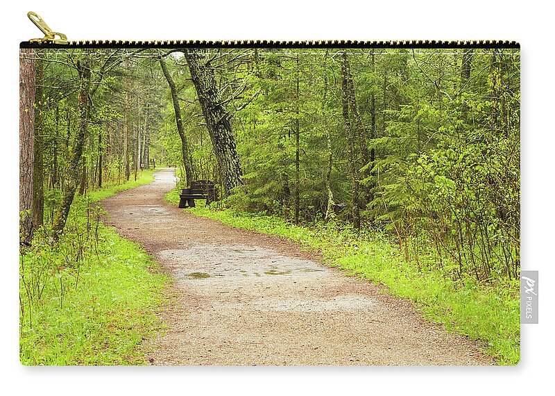 Spring Walk Zip Pouch featuring the photograph A Walk in the Woods by Nancy Dunivin