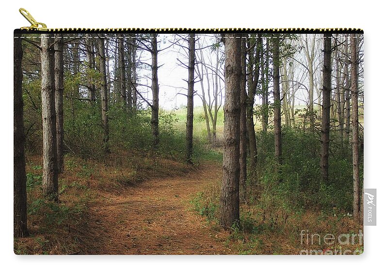 Pine Trees Zip Pouch featuring the photograph A Walk Through the Pines by Jimmy Ostgard