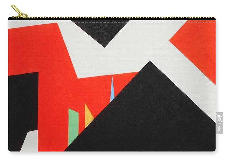Abstract Zip Pouch featuring the painting A Walk Through the Village by Sharon Cromwell
