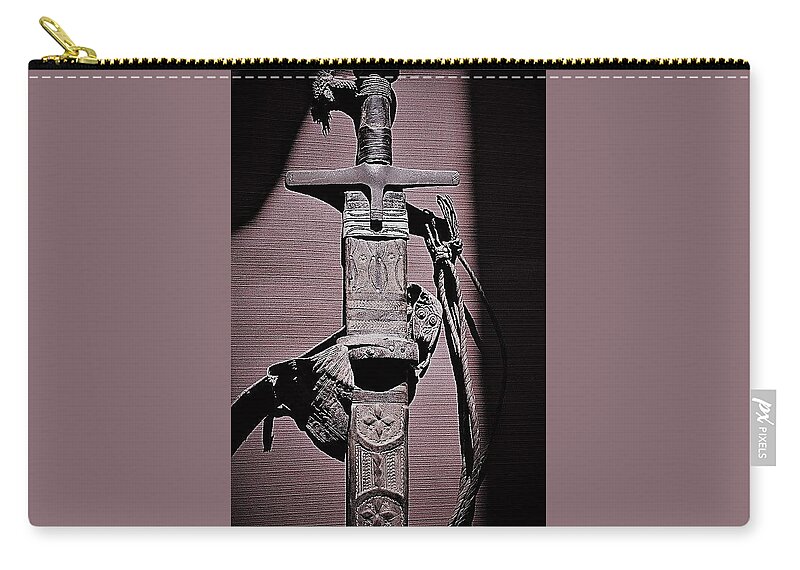 Sword Zip Pouch featuring the photograph A Warriors Sword by John Glass