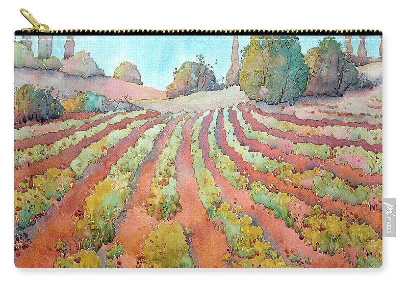 Field Zip Pouch featuring the painting A Way of Life by Joyce Hicks
