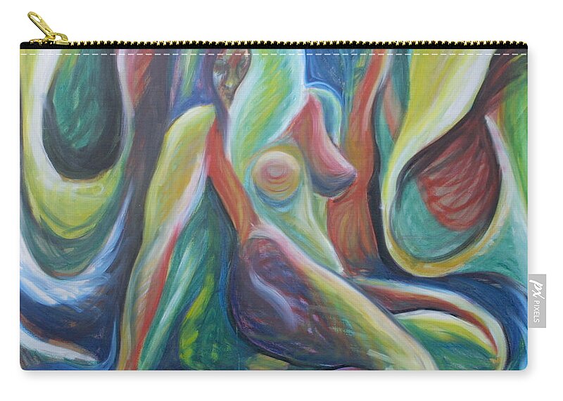 Figure Zip Pouch featuring the painting A Whole Other World by Trina Teele