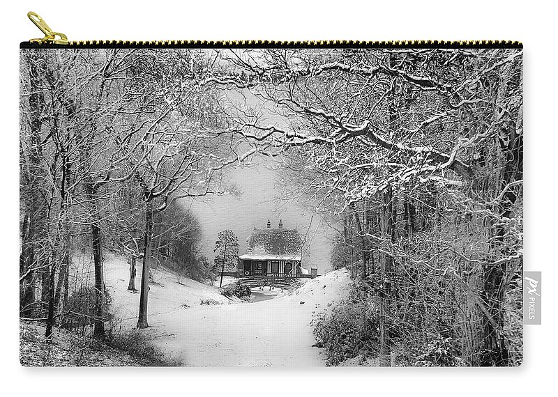 Winter Zip Pouch featuring the photograph A Winter's Tale in Centerport New York by Alissa Beth Photography
