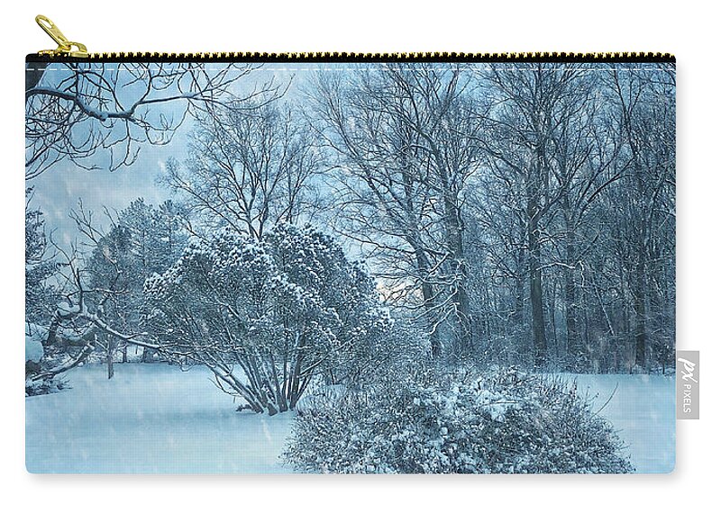 Snow Zip Pouch featuring the photograph A Winters Tale by Jill Love