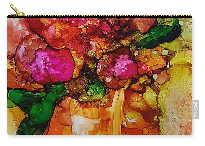 Bright Carry-all Pouch featuring the mixed media Aaaah Spring by Francine Dufour Jones