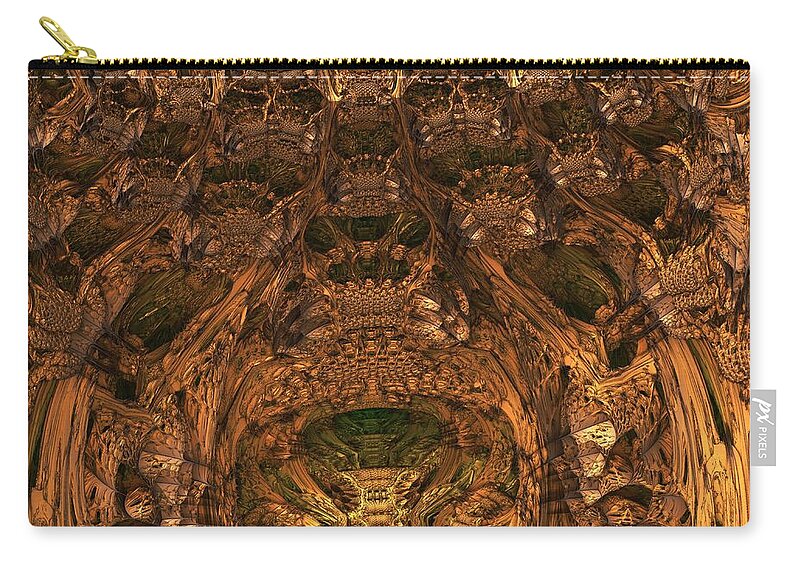 Mandelbulb Zip Pouch featuring the digital art Abandon All Hope Ye Who Enter Here by Lyle Hatch