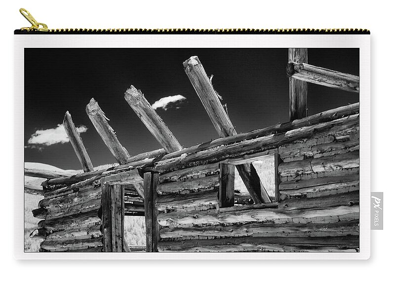 Log Cabin Zip Pouch featuring the photograph Abandon View by Brian Duram