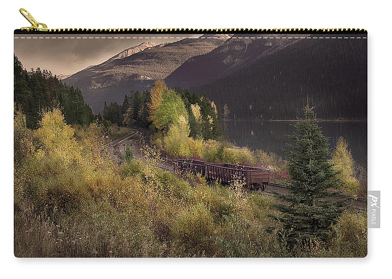 Moose Lake Zip Pouch featuring the photograph Abandoned by John Poon