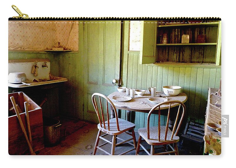 Bodie State Park Zip Pouch featuring the photograph Abandoned Kitchen by Amelia Racca