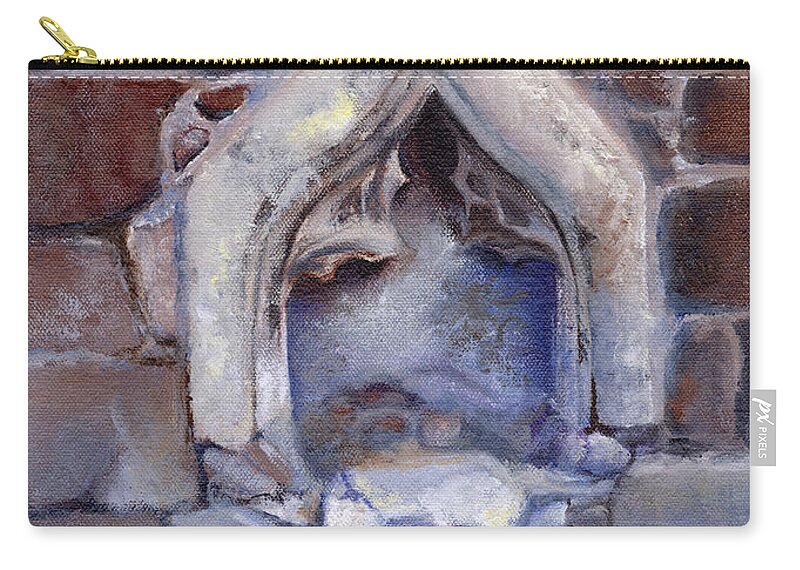 Pedestal Zip Pouch featuring the painting Abandoned Pedestal by Marsha Karle