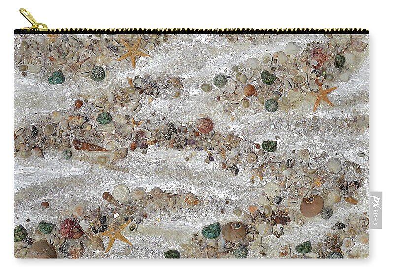 Coastal Zip Pouch featuring the painting Abandoned Treasure by Donna Blackhall