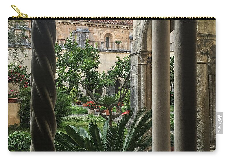 Abbazia Di Fossanova Zip Pouch featuring the photograph Abbey Garden by Joseph Yarbrough