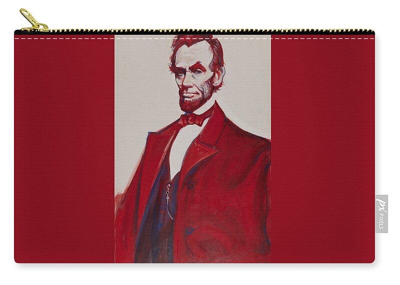 Abraham Lincoln Zip Pouch featuring the painting Abe by John Reynolds