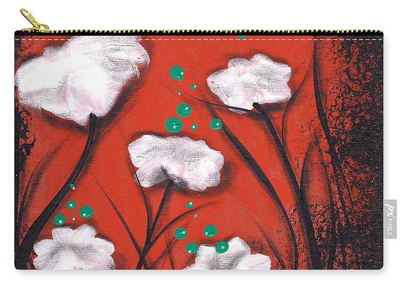 Abstract Zip Pouch featuring the painting Abiy by Abril Andrade