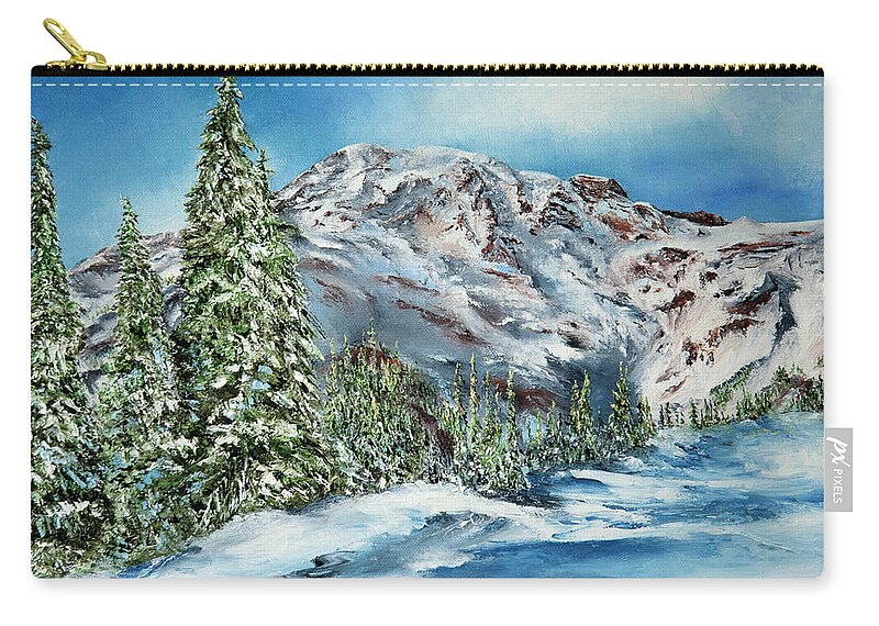 Landscape Zip Pouch featuring the painting Above Paradise by Terry R MacDonald