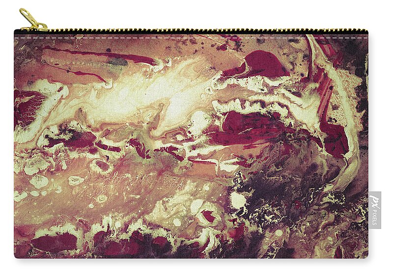 Clouds Zip Pouch featuring the painting Above The Clouds - Contemporary Earth Tone Abstract Painting by Modern Abstract