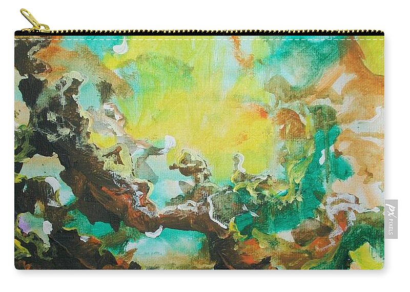 Abstract Art Zip Pouch featuring the painting Abstract #014 by Raymond Doward