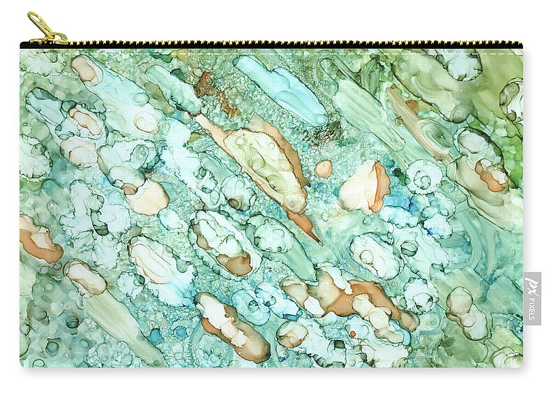 Abstract Zip Pouch featuring the painting Abstract 21 by Lucie Dumas