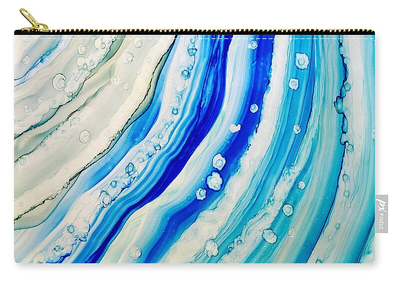 Art Zip Pouch featuring the painting Abstract 24 by Lucie Dumas