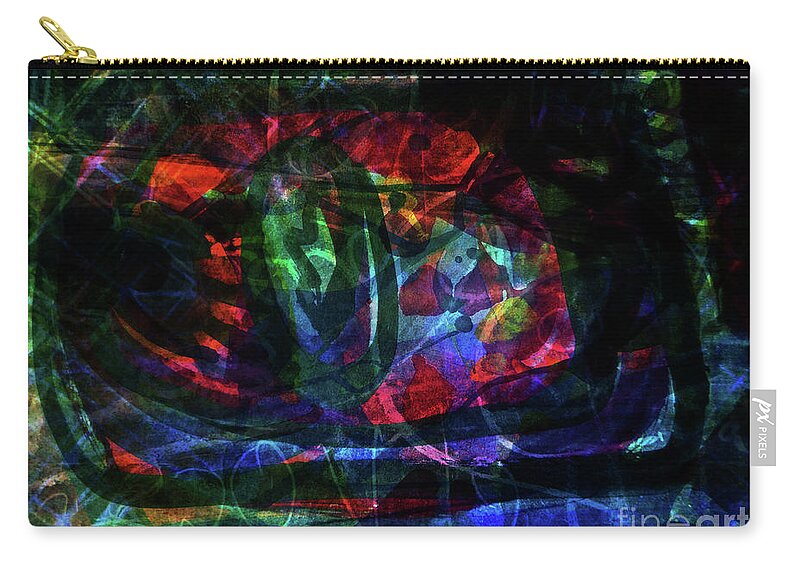 Katerina Stamatelos Zip Pouch featuring the painting Abstract-34 by Katerina Stamatelos