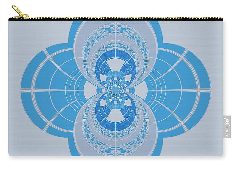 Blue Abstract Zip Pouch featuring the digital art Abstract 407 by Judi Suni Hall